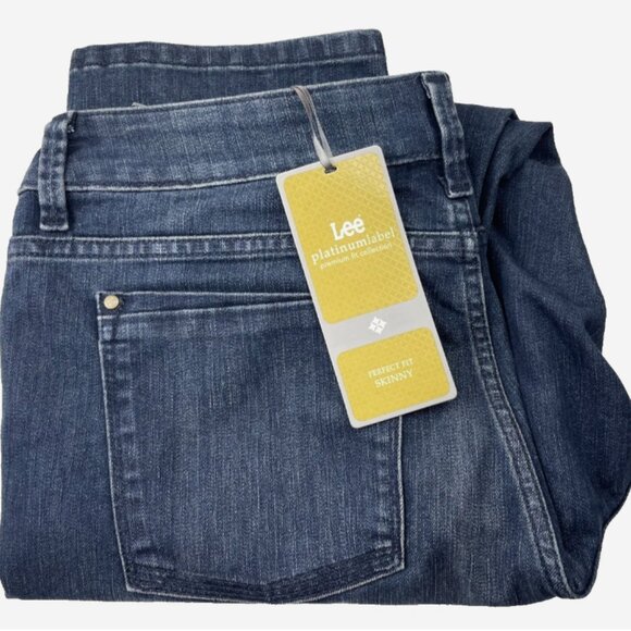 Lee Skinny Stretch Jeans 16M Medium Wash NWT Mid Rise Denim Pants - Picture 3 of 9